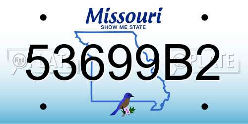53699B2 Missouri License Plate