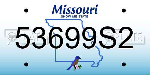 53699S2 Missouri License Plate