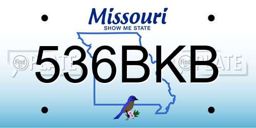 536BKB Missouri License Plate