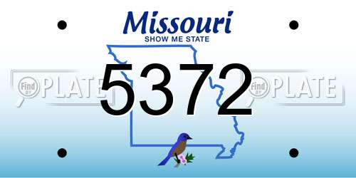 5372 Missouri License Plate