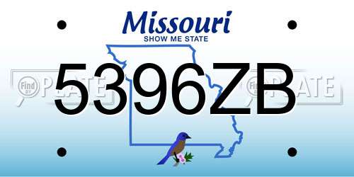 5396ZB Missouri License Plate