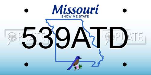 539ATD Missouri License Plate