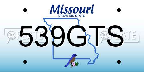 539GTS Missouri License Plate