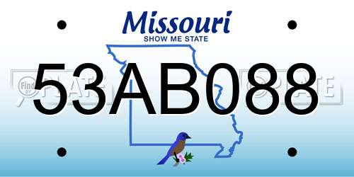 53AB088 Missouri License Plate