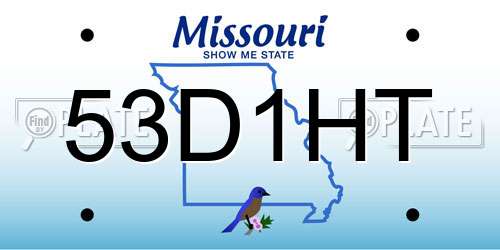 53D1HT Missouri License Plate