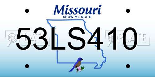 53LS410 Missouri License Plate
