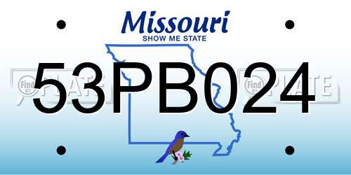 53PB024 Missouri License Plate
