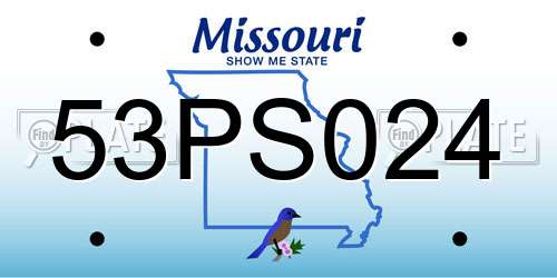 53PS024 Missouri License Plate
