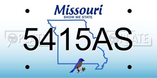 5415AS Missouri License Plate