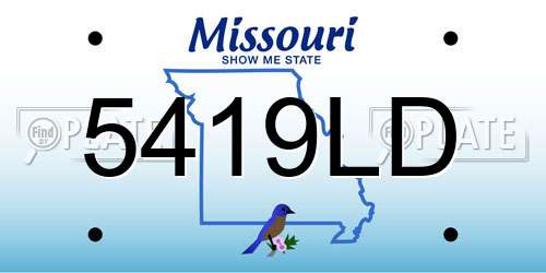 5419LD Missouri License Plate