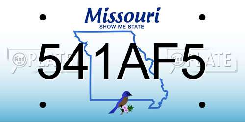541AF5 Missouri License Plate