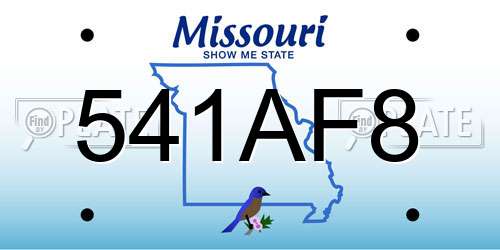 541AF8 Missouri License Plate