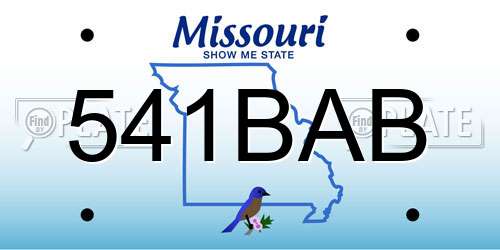 541BAB Missouri License Plate