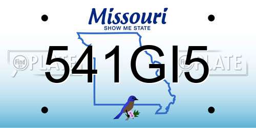 541GI5 Missouri License Plate