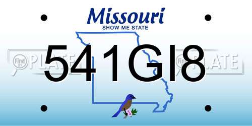 541GI8 Missouri License Plate
