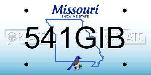 541GIB Missouri License Plate