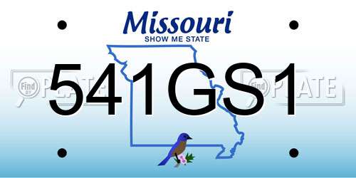 541GS1 Missouri License Plate