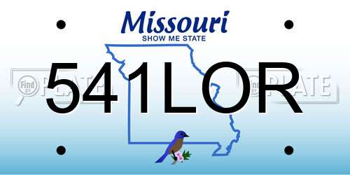 541LOR Missouri License Plate