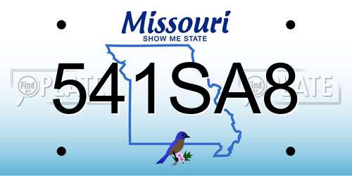 541SA8 Missouri License Plate