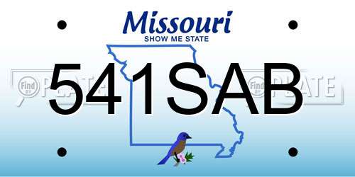 541SAB Missouri License Plate