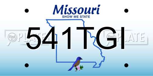 541TGI Missouri License Plate