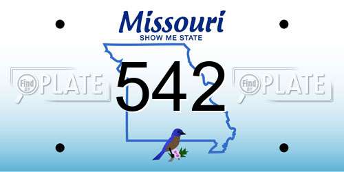 542 Missouri License Plate