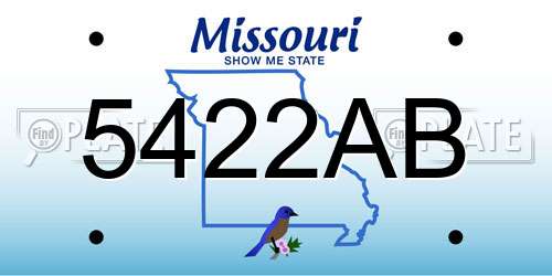5422AB Missouri License Plate