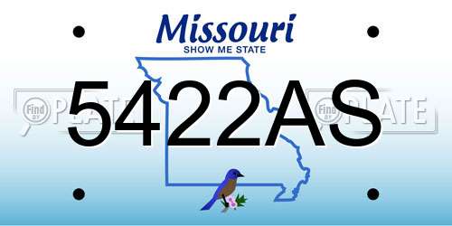 5422AS Missouri License Plate