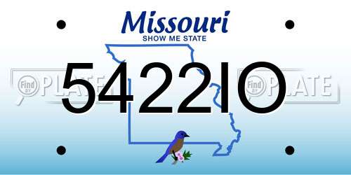 5422IO Missouri License Plate