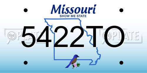 5422TO Missouri License Plate