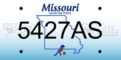 5427AS Missouri License Plate