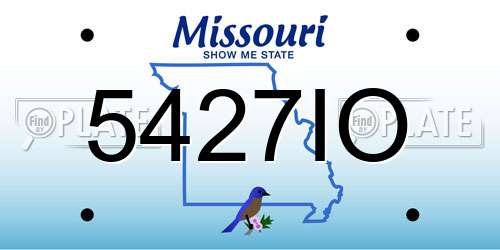 5427IO Missouri License Plate