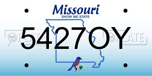 5427OY Missouri License Plate