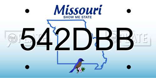 542DBB Missouri License Plate