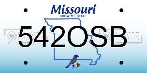 542OSB Missouri License Plate