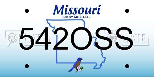 542OSS Missouri License Plate