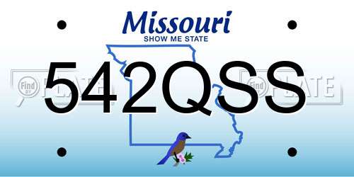 542QSS Missouri License Plate