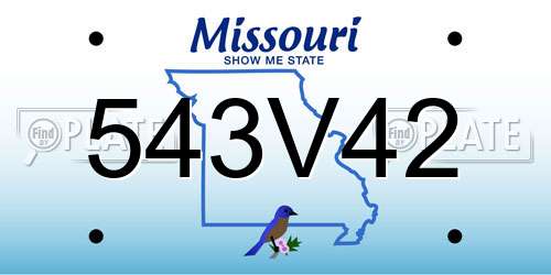 543V42 Missouri License Plate