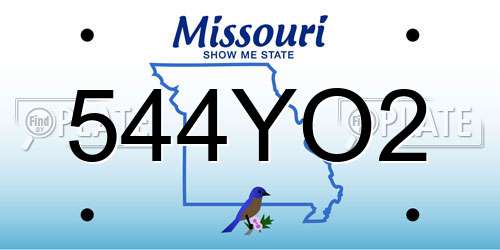 544YO2 Missouri License Plate