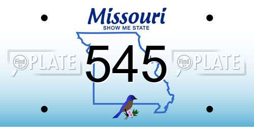 545 Missouri License Plate