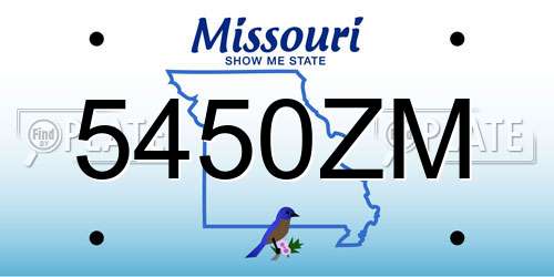 5450ZM Missouri License Plate