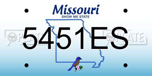 5451ES Missouri License Plate