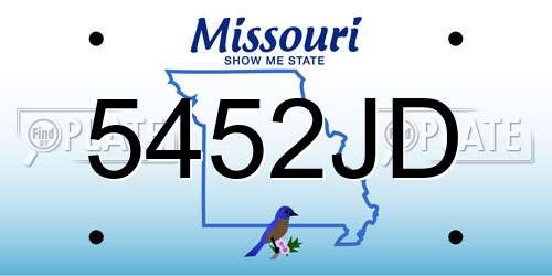 5452JD Missouri License Plate