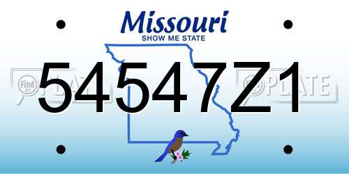 54547Z1 Missouri License Plate