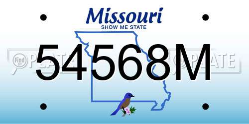54568M Missouri License Plate