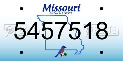 5457518 Missouri License Plate