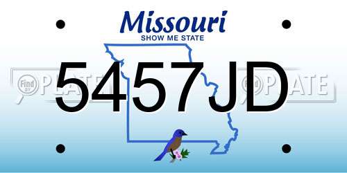 5457JD Missouri License Plate