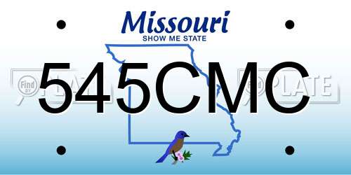 545CMC Missouri License Plate