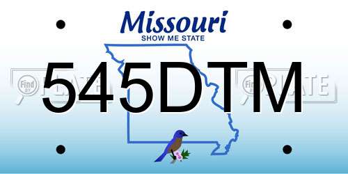545DTM Missouri License Plate