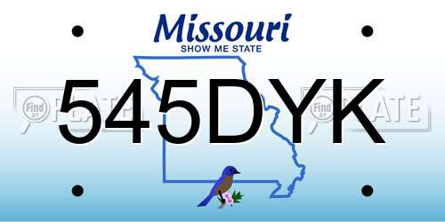 545DYK Missouri License Plate